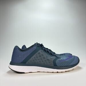 Nike FS Lite Run 3 Blue Nylon Knit Running Shoes 807145-401 Women's Size 9.5